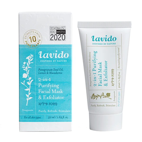Maseczka i peeling 2-in-1 Purifying Facial Mask and Exfoliator marki Lavido