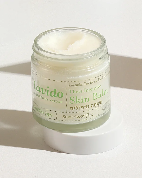 Thera Intensive Skin Balm Lavido, otwarty słoiczek 60 ml z gęstą maścią